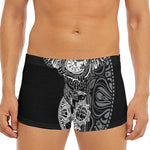 Spiritual Owl With Sun And Moon Print Men's Short Boxer Briefs
