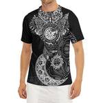 Spiritual Owl With Sun And Moon Print Men's Short Sleeve Rash Guard