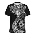 Spiritual Owl With Sun And Moon Print Men's Sports T-Shirt