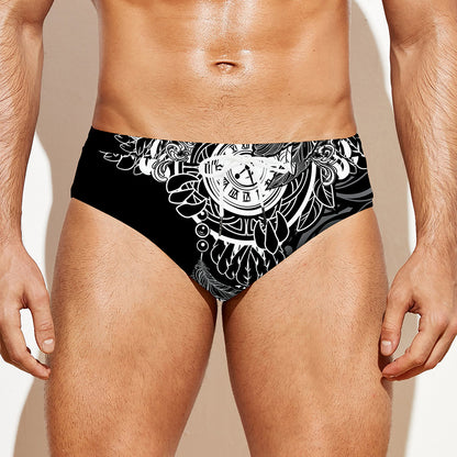 Spiritual Owl With Sun And Moon Print Men's Swim Briefs