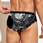 Spiritual Owl With Sun And Moon Print Men's Swim Briefs