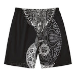 Spiritual Owl With Sun And Moon Print Men's Swim Trunks