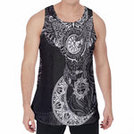 Spiritual Owl With Sun And Moon Print Men's Velvet Tank Top