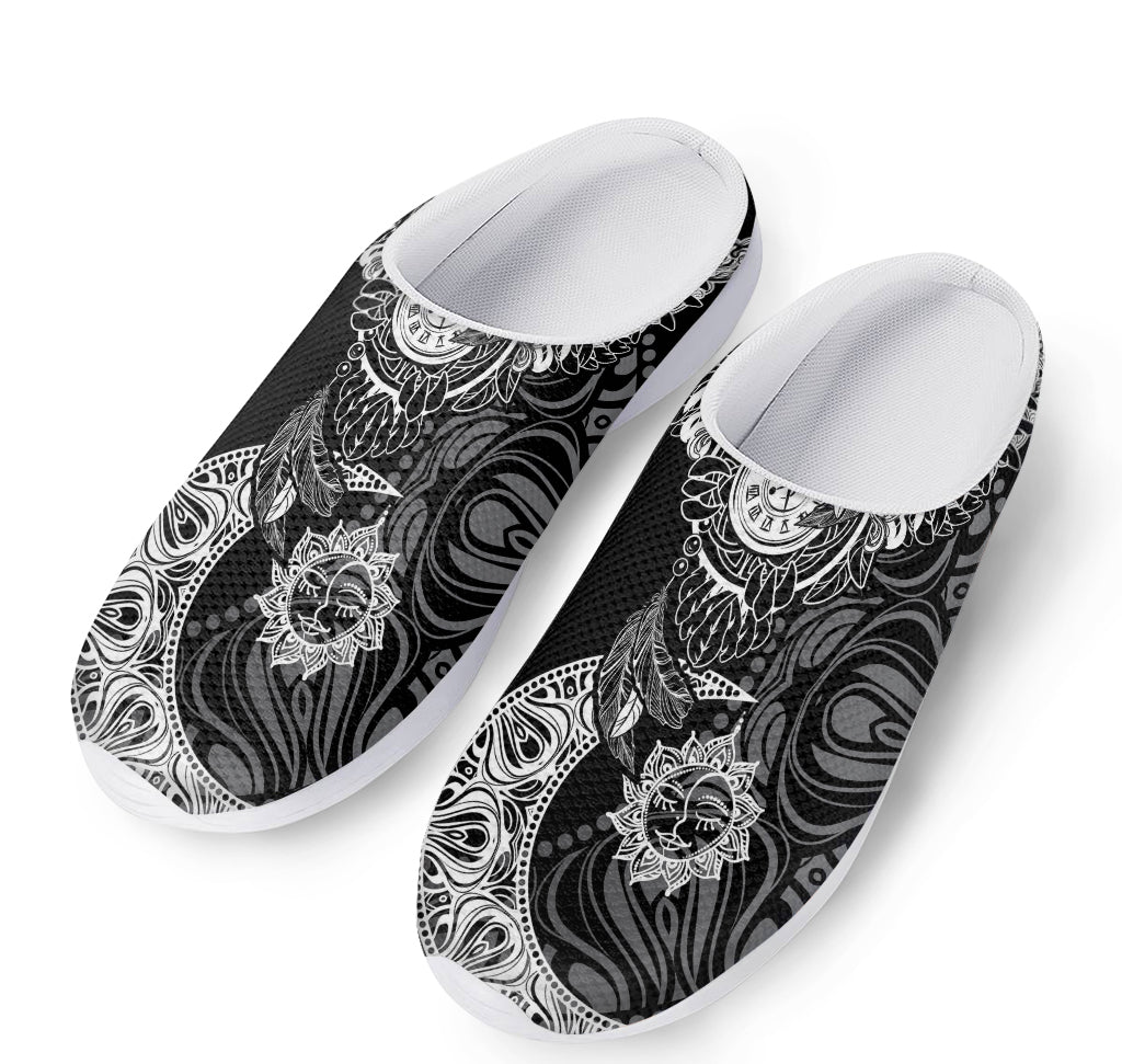 Spiritual Owl With Sun And Moon Print Mesh Casual Shoes