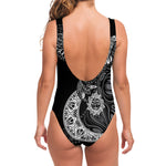 Spiritual Owl With Sun And Moon Print One Piece Swimsuit