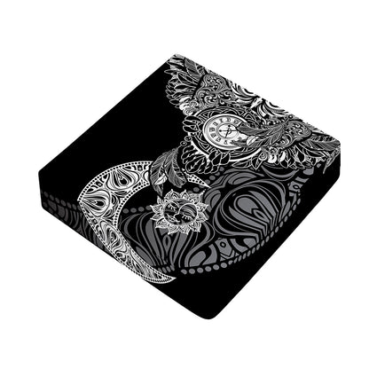 Spiritual Owl With Sun And Moon Print Outdoor Seat Cushion Cover