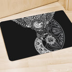 Spiritual Owl With Sun And Moon Print Polyester Doormat