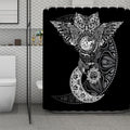 Spiritual Owl With Sun And Moon Print Polyester Shower Curtain