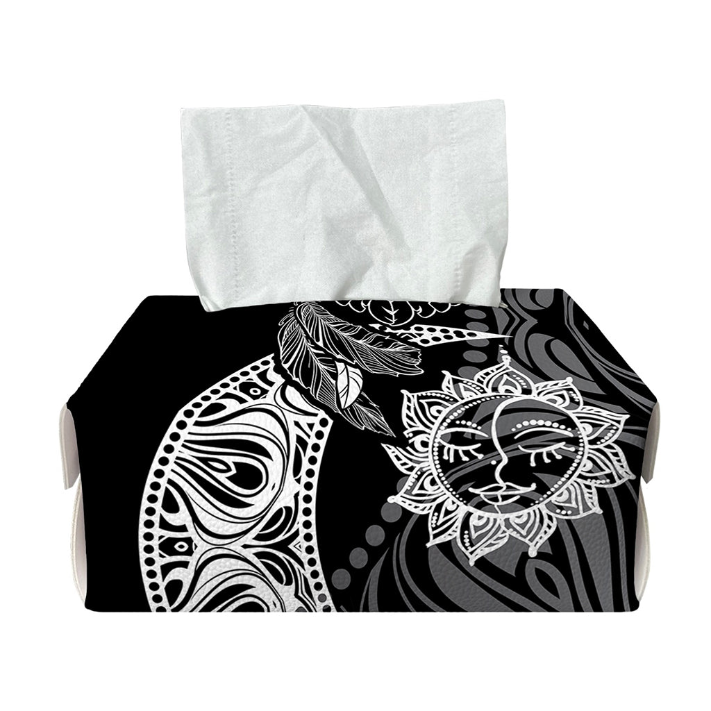 Spiritual Owl With Sun And Moon Print Rectangle Tissue Box Cover