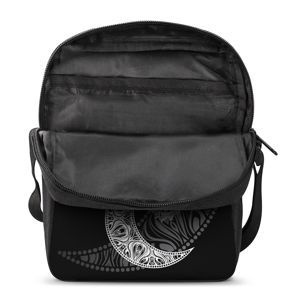 Spiritual Owl With Sun And Moon Print Rectangular Crossbody Bag