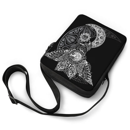 Spiritual Owl With Sun And Moon Print Rectangular Crossbody Bag