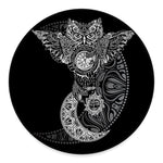 Spiritual Owl With Sun And Moon Print Round Floor Mat