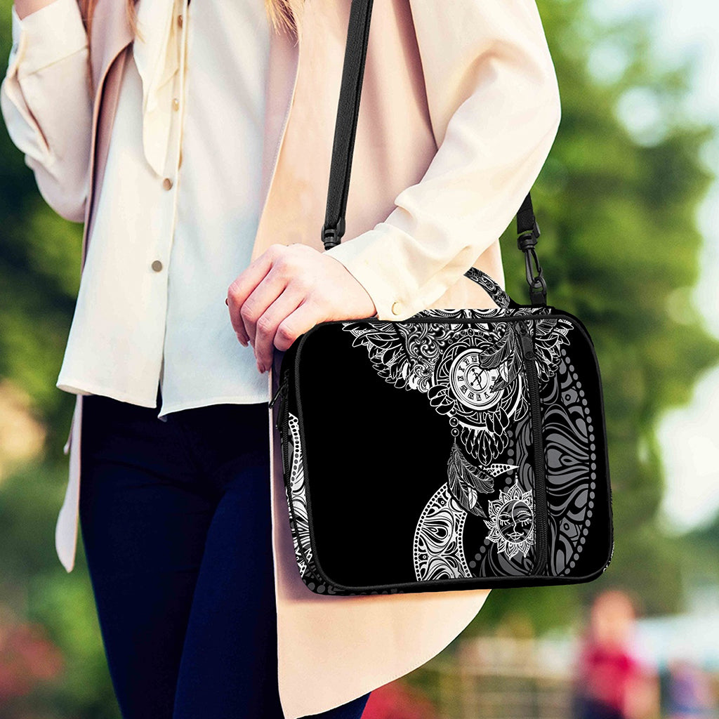 Spiritual Owl With Sun And Moon Print Shoulder Strap Bible Bag