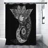 Spiritual Owl With Sun And Moon Print Shower Curtain