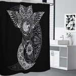 Spiritual Owl With Sun And Moon Print Shower Curtain