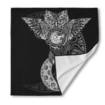 Spiritual Owl With Sun And Moon Print Silk Bandana