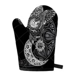 Spiritual Owl With Sun And Moon Print Single Oven Mitt