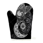 Spiritual Owl With Sun And Moon Print Single Oven Mitt