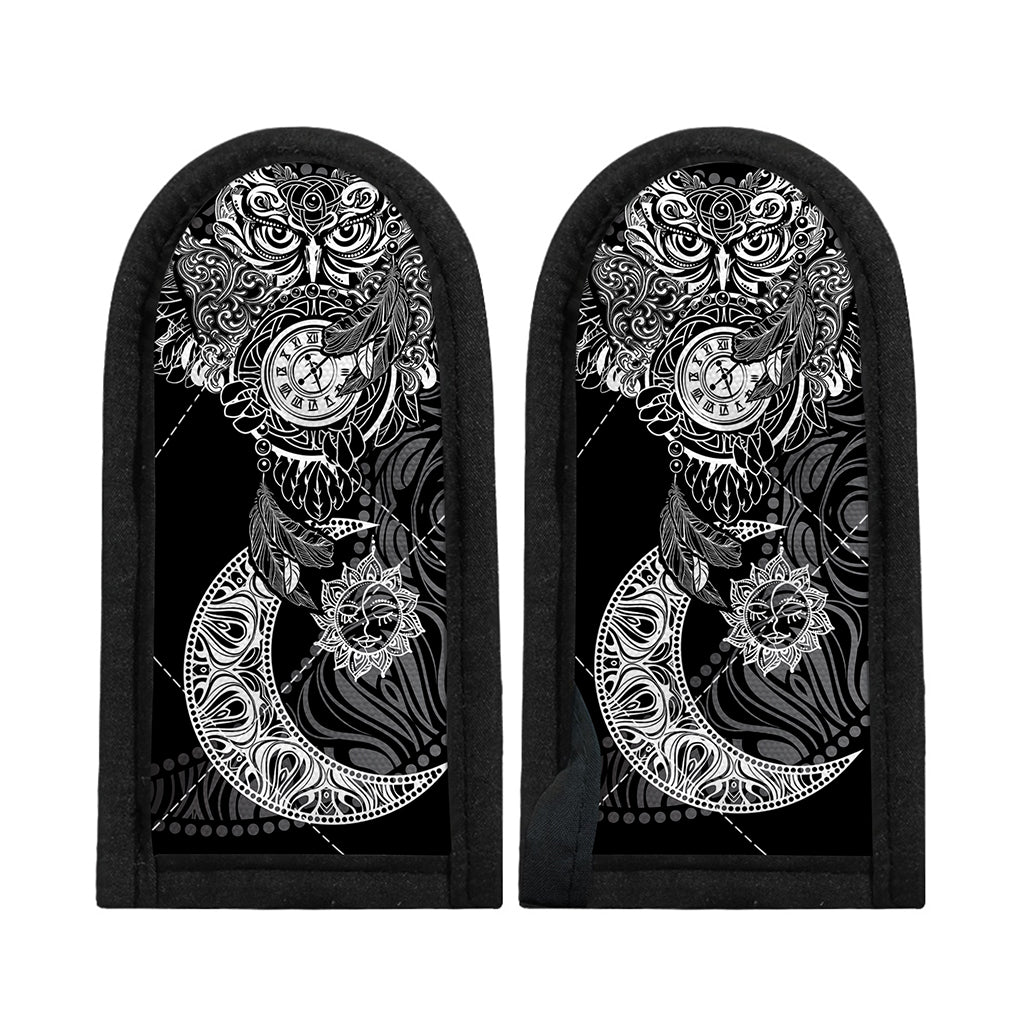 Spiritual Owl With Sun And Moon Print Skillet Handle Cover