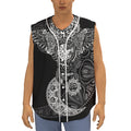 Spiritual Owl With Sun And Moon Print Sleeveless Baseball Jersey