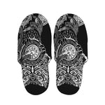 Spiritual Owl With Sun And Moon Print Slippers