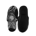 Spiritual Owl With Sun And Moon Print Slippers