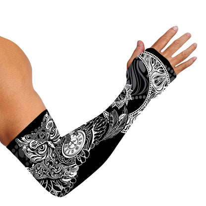 Spiritual Owl With Sun And Moon Print Sun Protection Arm Sleeves