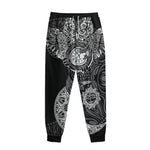 Spiritual Owl With Sun And Moon Print Sweatpants