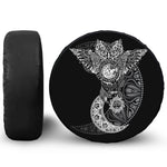 Spiritual Owl With Sun And Moon Print Tire Cover