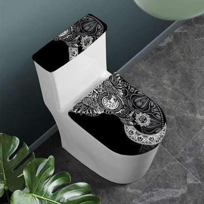 Spiritual Owl With Sun And Moon Print Toilet Lid And Tank Cover Set