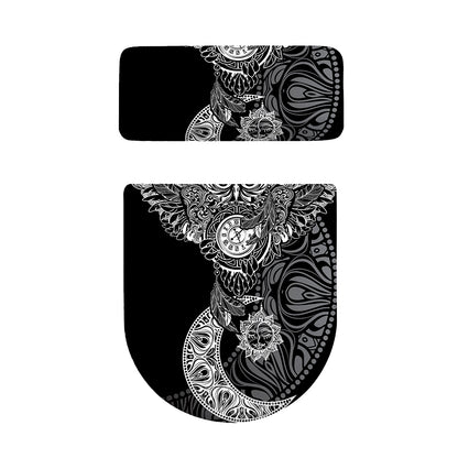 Spiritual Owl With Sun And Moon Print Toilet Lid And Tank Cover Set