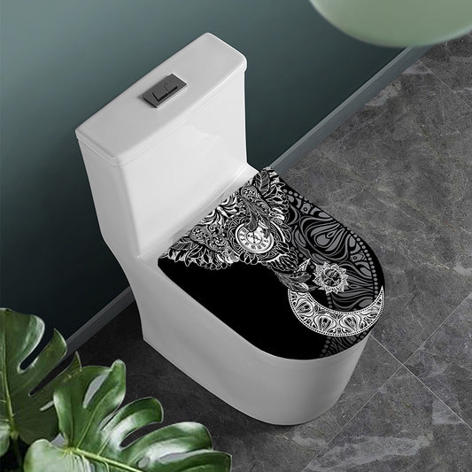Spiritual Owl With Sun And Moon Print Toilet Lid Cover