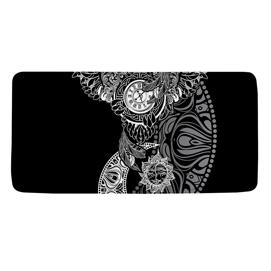 Spiritual Owl With Sun And Moon Print Towel