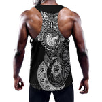 Spiritual Owl With Sun And Moon Print Training Tank Top