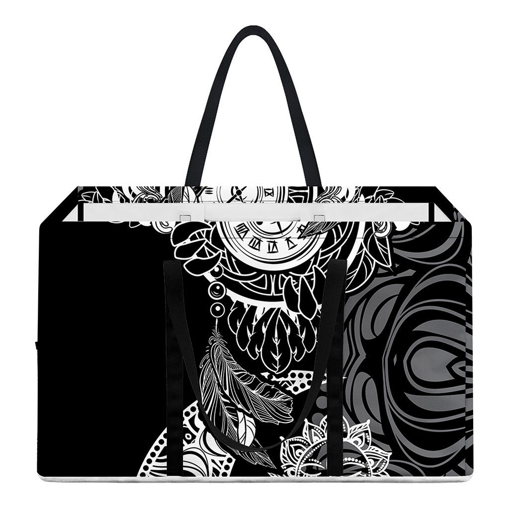 Spiritual Owl With Sun And Moon Print Utility Tote Bag