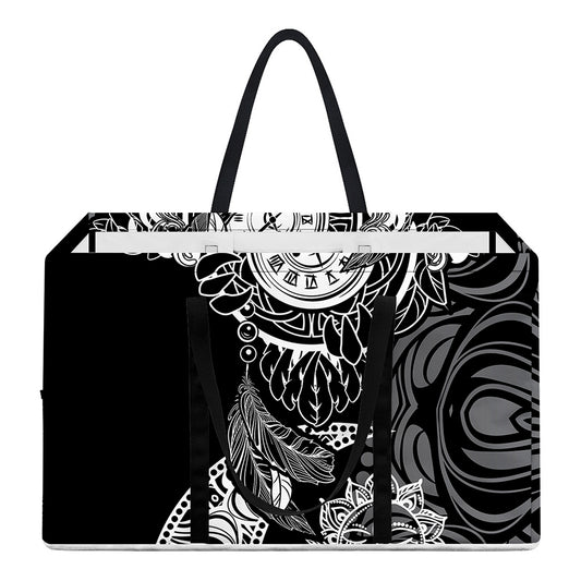 Spiritual Owl With Sun And Moon Print Utility Tote Bag