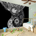 Spiritual Owl With Sun And Moon Print Wall Sticker
