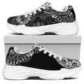 Spiritual Owl With Sun And Moon Print White Chunky Shoes
