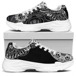 Spiritual Owl With Sun And Moon Print White Chunky Shoes