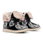 Spiritual Owl With Sun And Moon Print Winter Boots