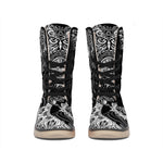 Spiritual Owl With Sun And Moon Print Winter Boots