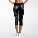 Spiritual Owl With Sun And Moon Print Women's Capri Leggings