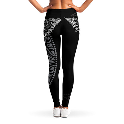 Spiritual Owl With Sun And Moon Print Women's Leggings