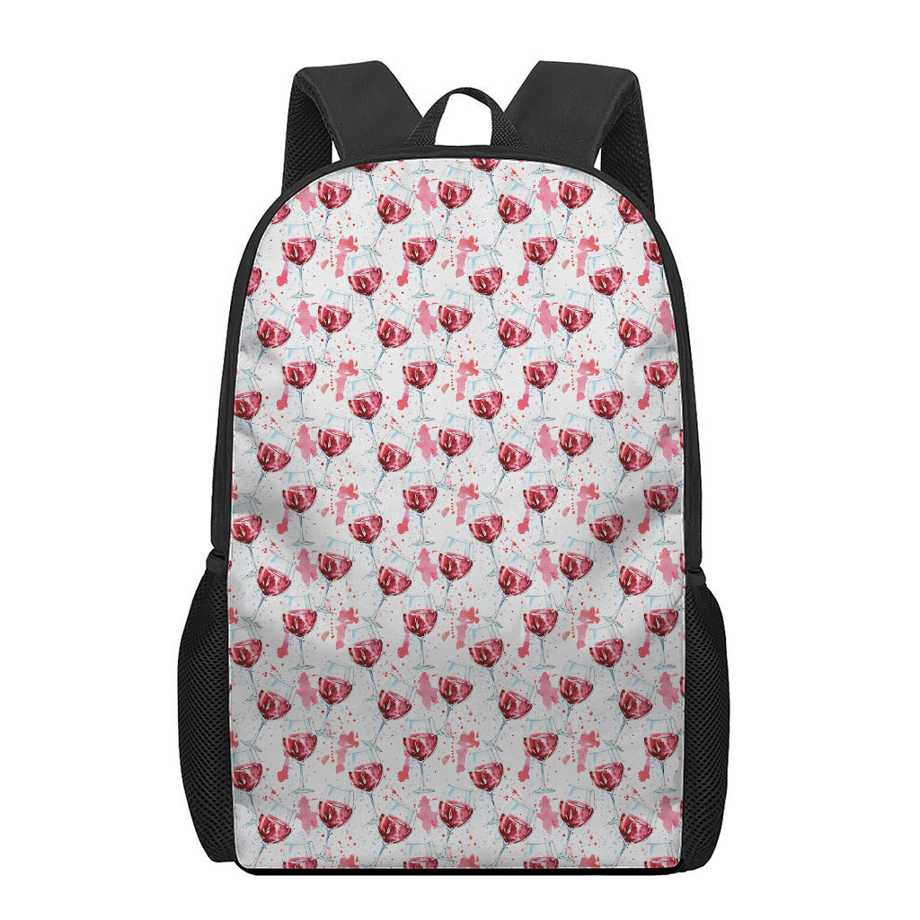 Splash Wine Pattern Print 17 Inch Backpack