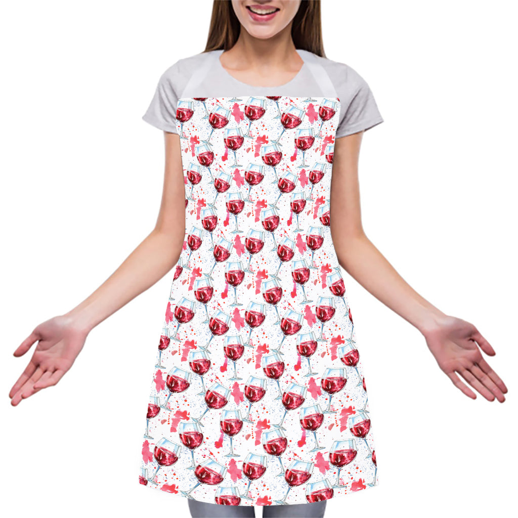 Splash Wine Pattern Print Adjustable Apron