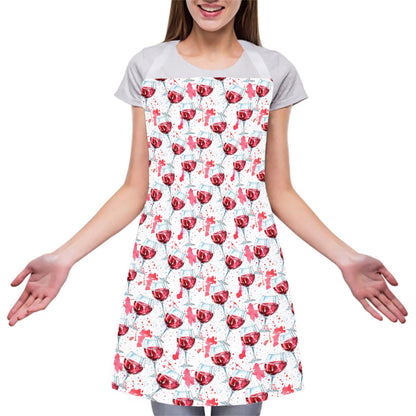Splash Wine Pattern Print Adjustable Apron