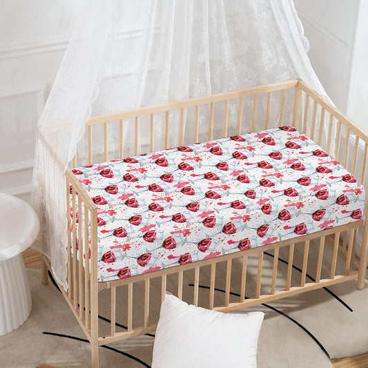 Splash Wine Pattern Print Baby Crib Sheet