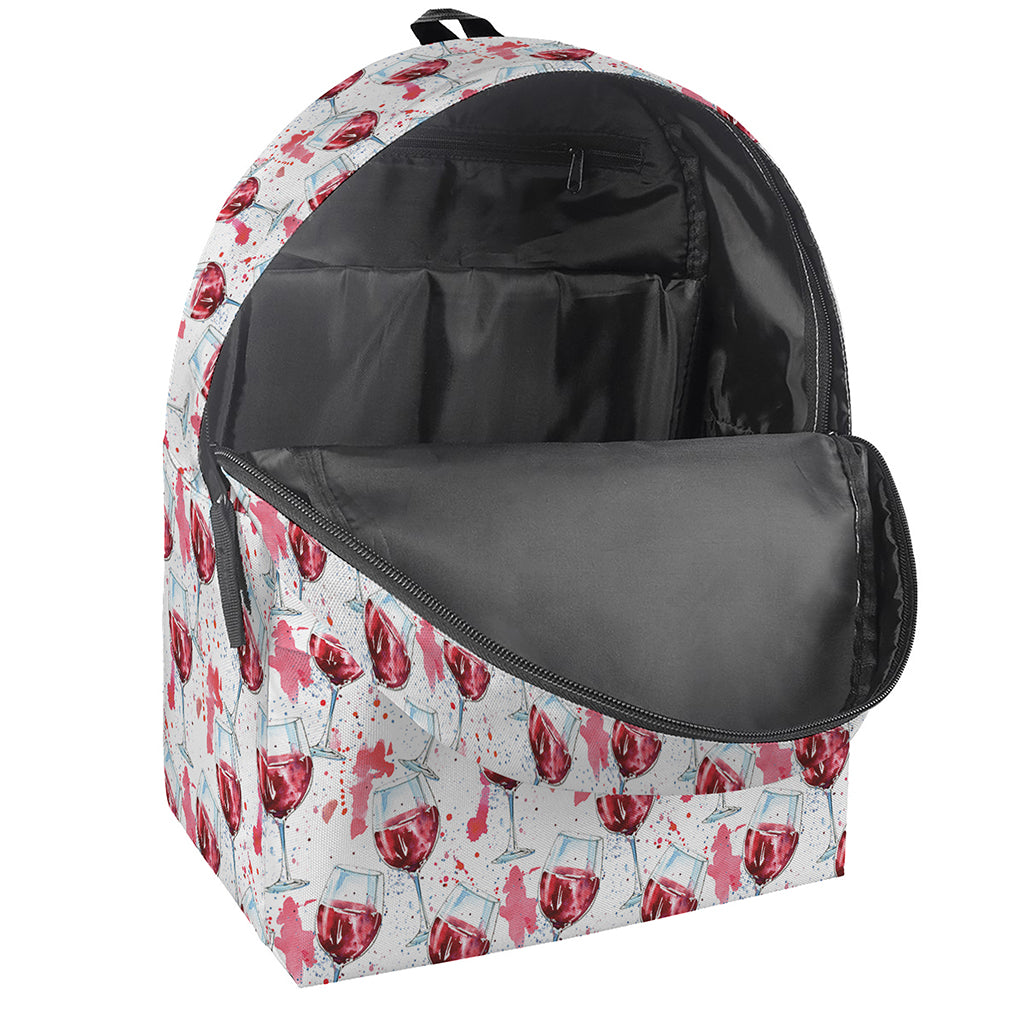 Splash Wine Pattern Print Backpack