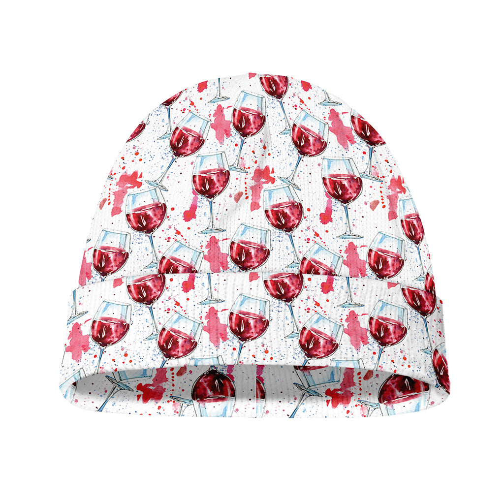 Splash Wine Pattern Print Beanie