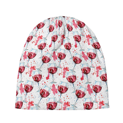 Splash Wine Pattern Print Beanie